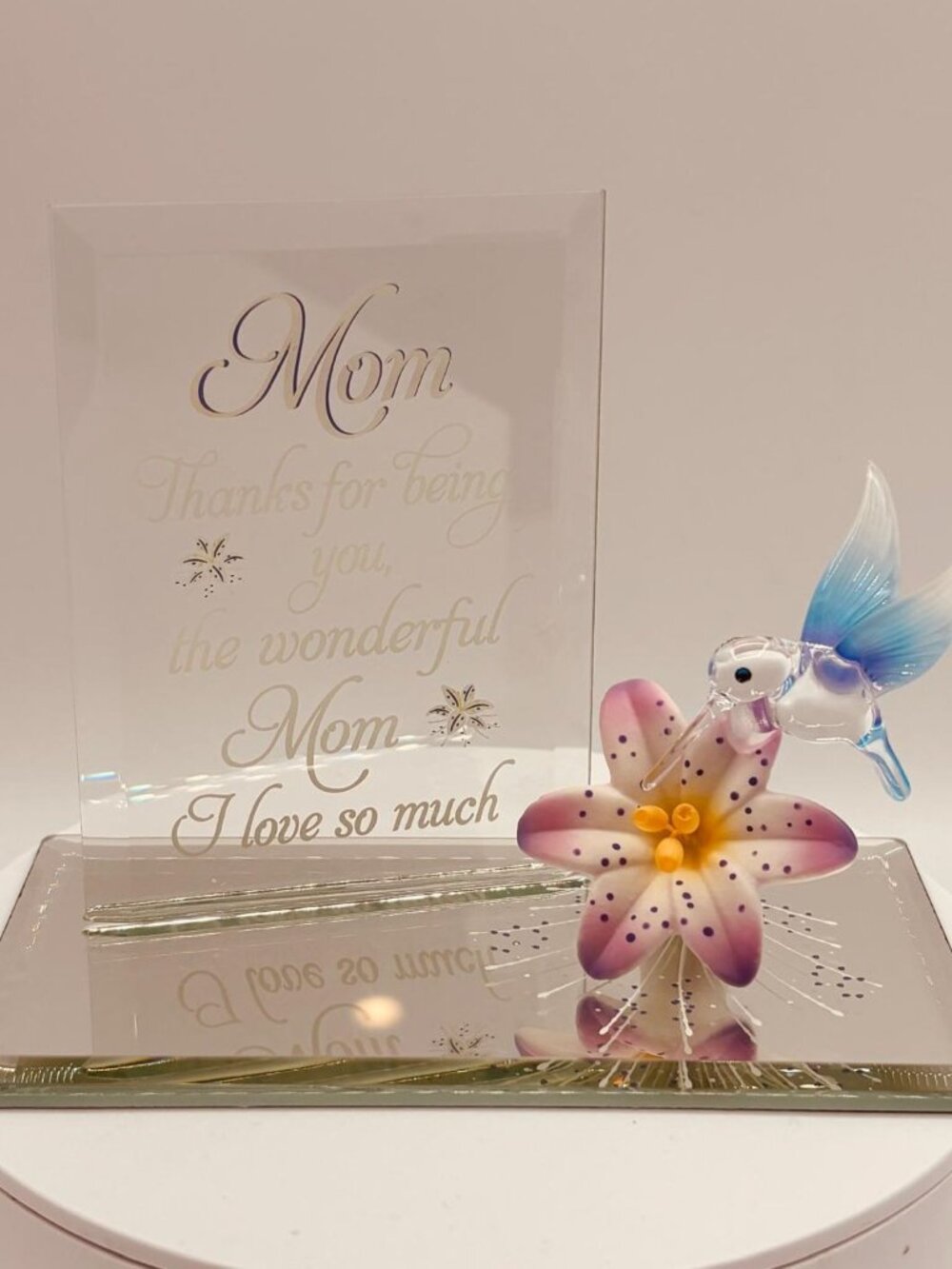 Mom Gift Hummingbird Glass Figurine Mother’s Day Gift